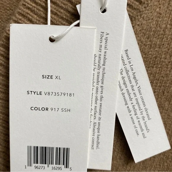 Vince Wool & Cashmere Sweater Dress Sand Shell Size XL NEW - Picture 11 of 14